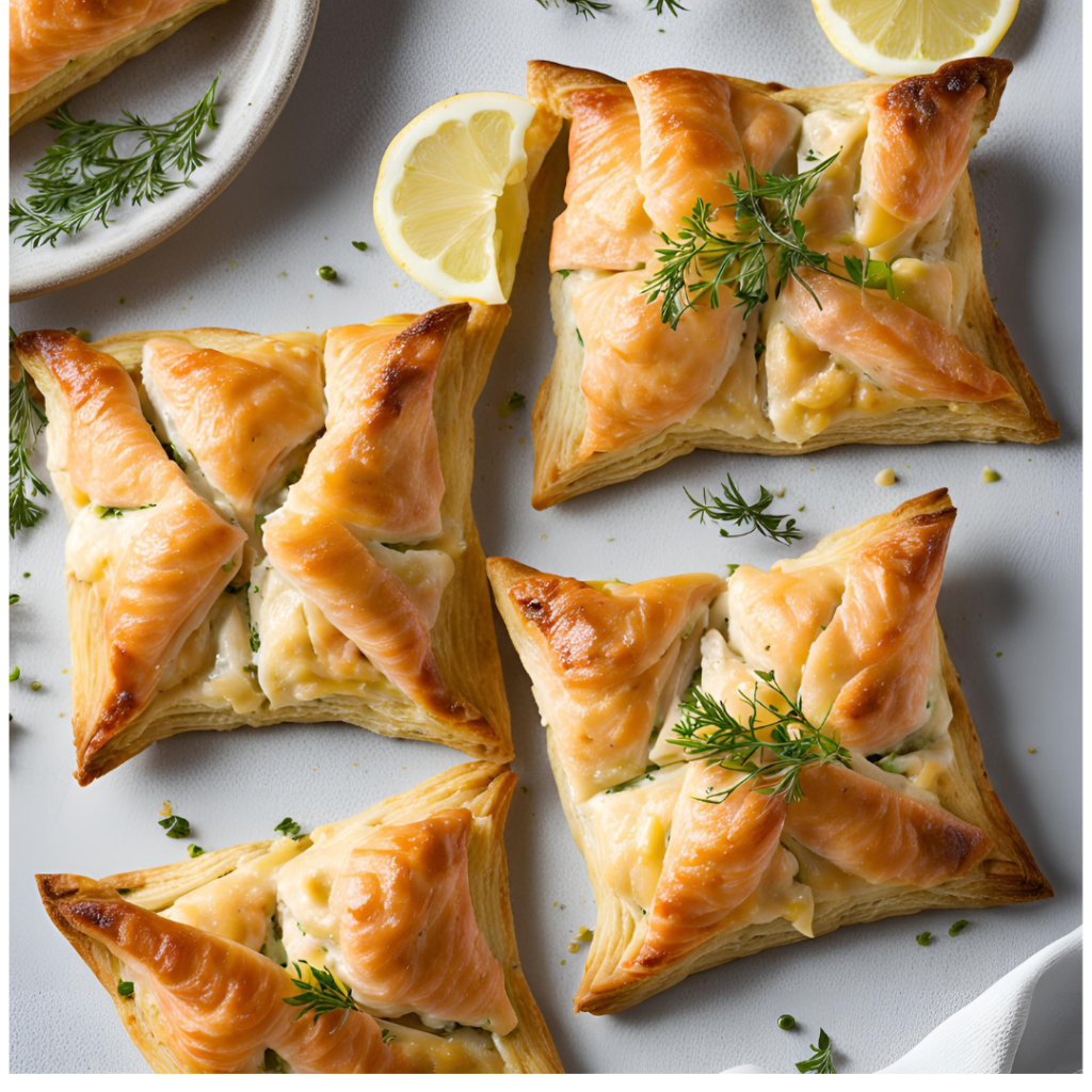 Salmon and Cheese Puff Pastries