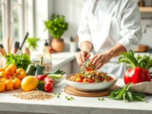 Gluten free lunch recipes with colorful quinoa, grilled vegetables, and fresh greens